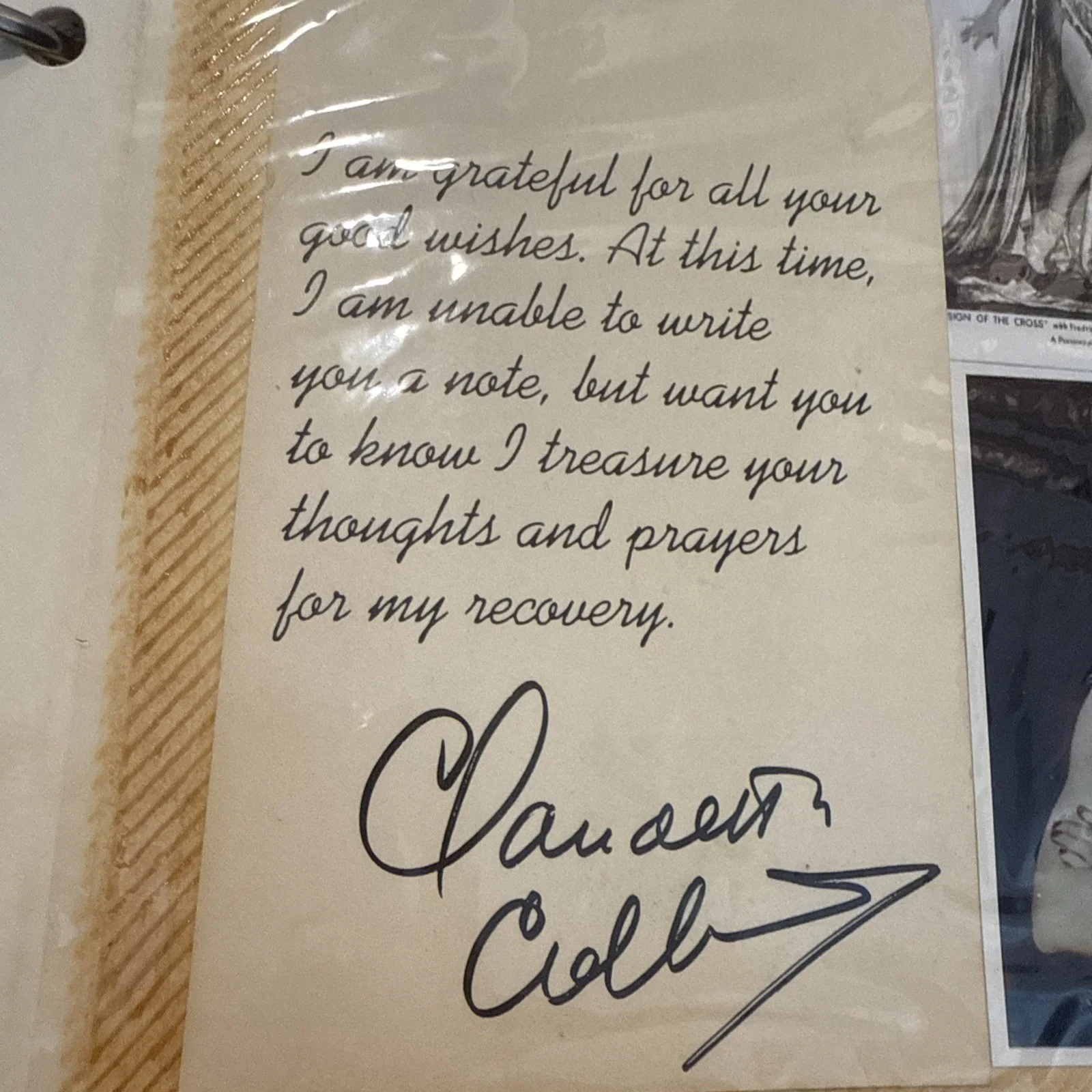 Claudette Colbert — Claudette Colbert 2 Autographs And Fan Letter Sign Of The Cross De Mille No COA, изображение 2