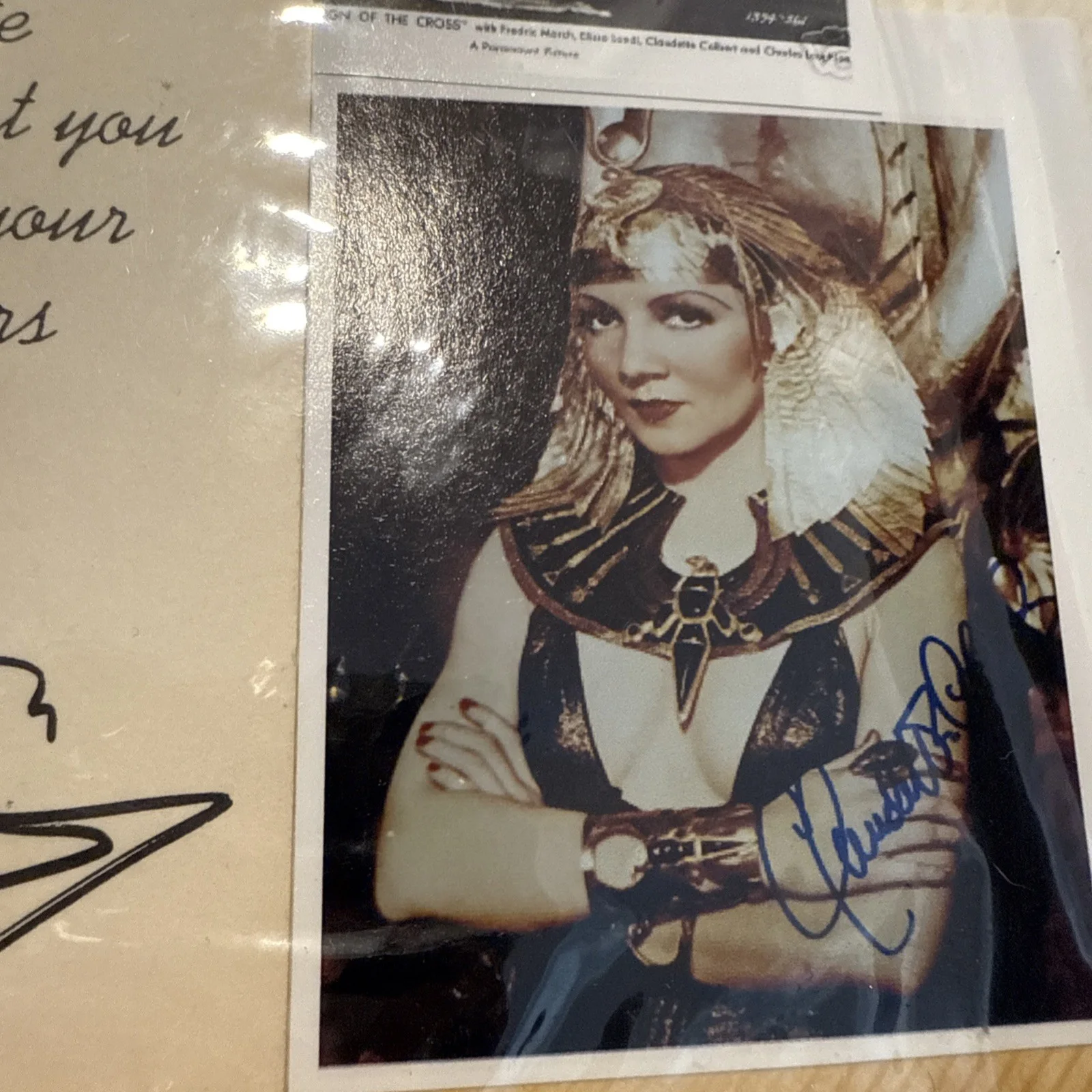 Claudette Colbert — Claudette Colbert 2 Autographs And Fan Letter Sign Of The Cross De Mille No COA, изображение 3