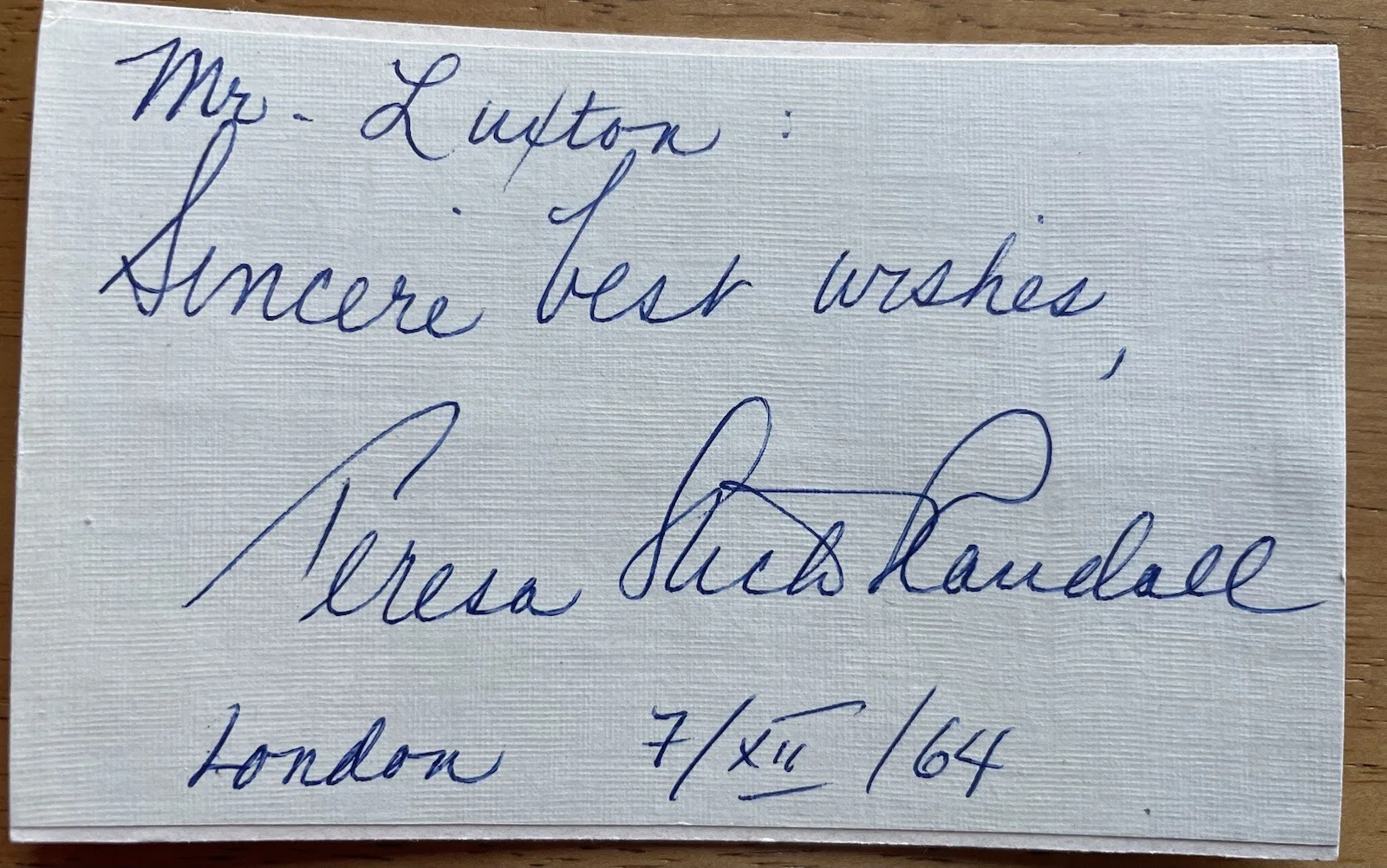 Opera Soprano Teresa Stich Randall Autograph, image 2