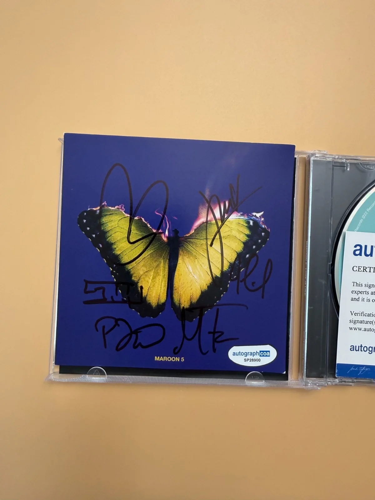 Maroon 5 GROUP SIGNED Love Is Like CD Adam Levine ACOA Certified SP28900, изображение 2