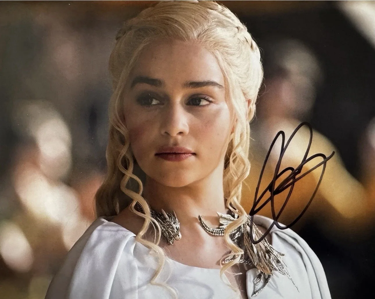 Emilia Clarke — Emilia Clarke Signed 8 X 10 Photo Game of Thrones COA Authentic Autograph