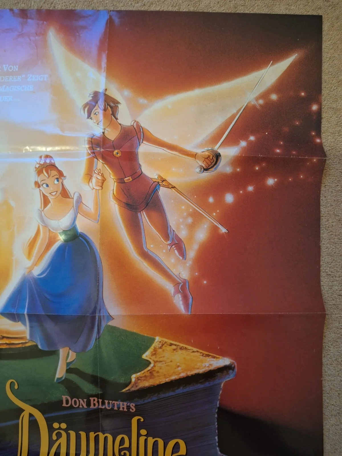 German Cinema RARE Poster: THUMBELINA Däumelinchen 1994 Jodi Benson Vintage, изображение 5