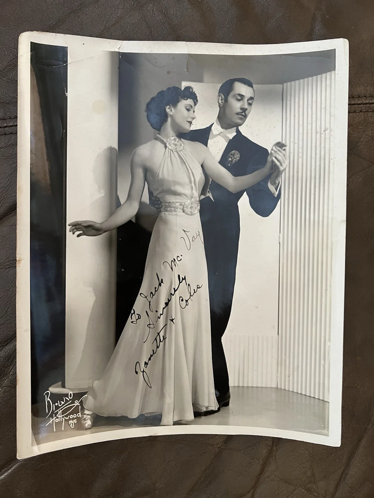 Bruno Hollywood NYC signed photograph of the dance duo of Janette & Coles, изображение 2