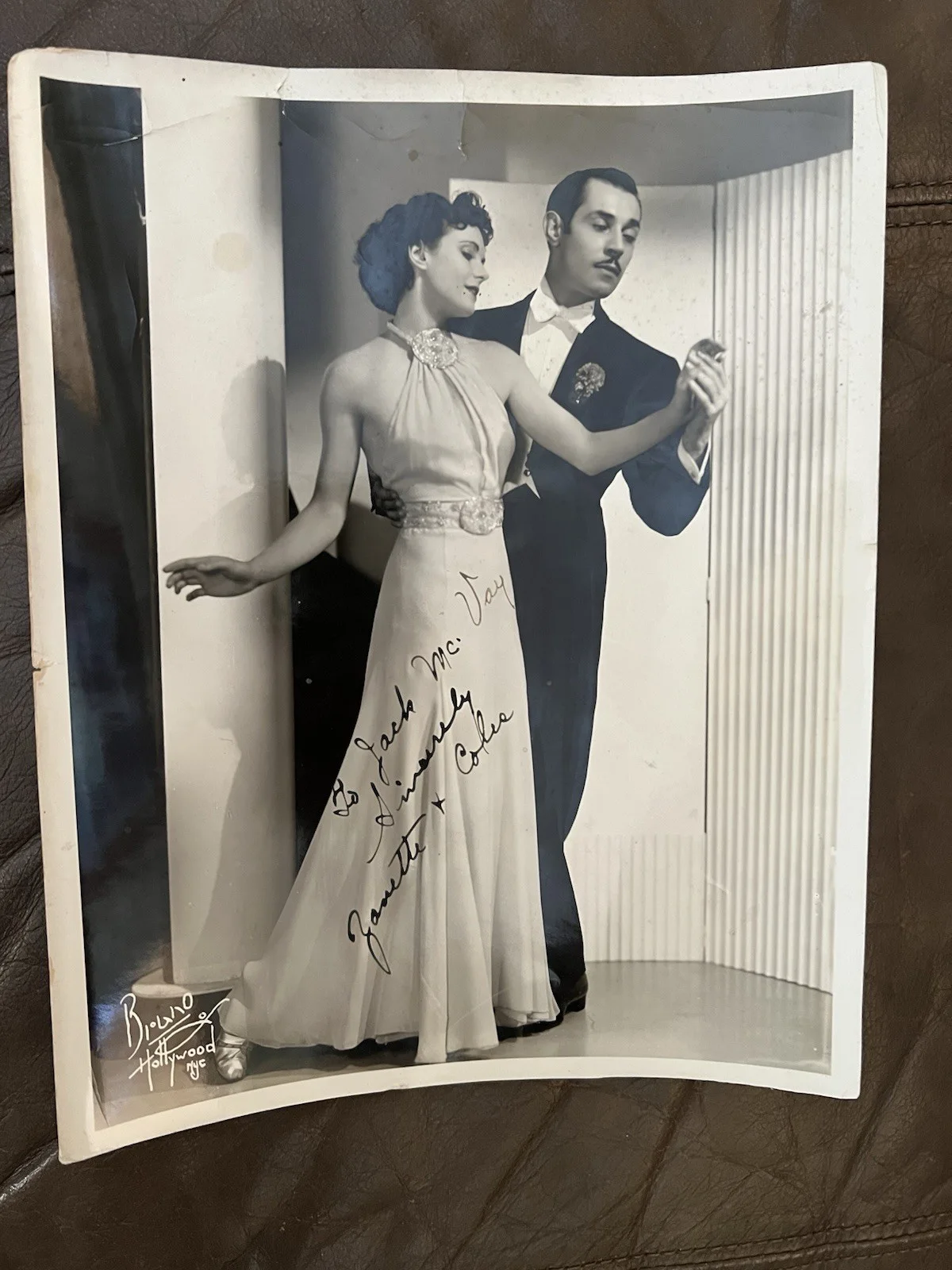 Bruno Hollywood NYC signed photograph of the dance duo of Janette & Coles, изображение 3