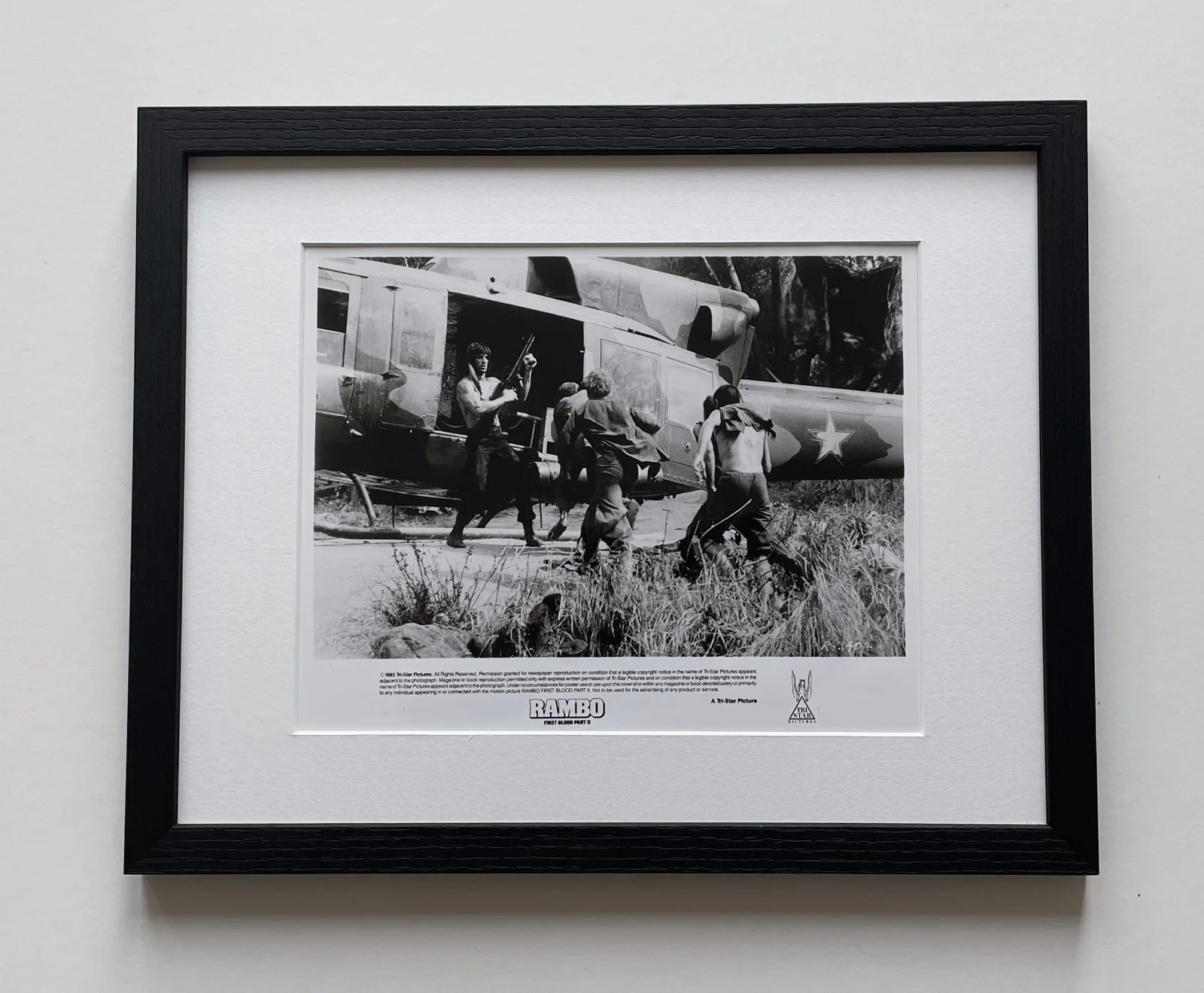 Rambo Photo Original Framed 8X10 Inch B&W Press Publicity Still, image 2
