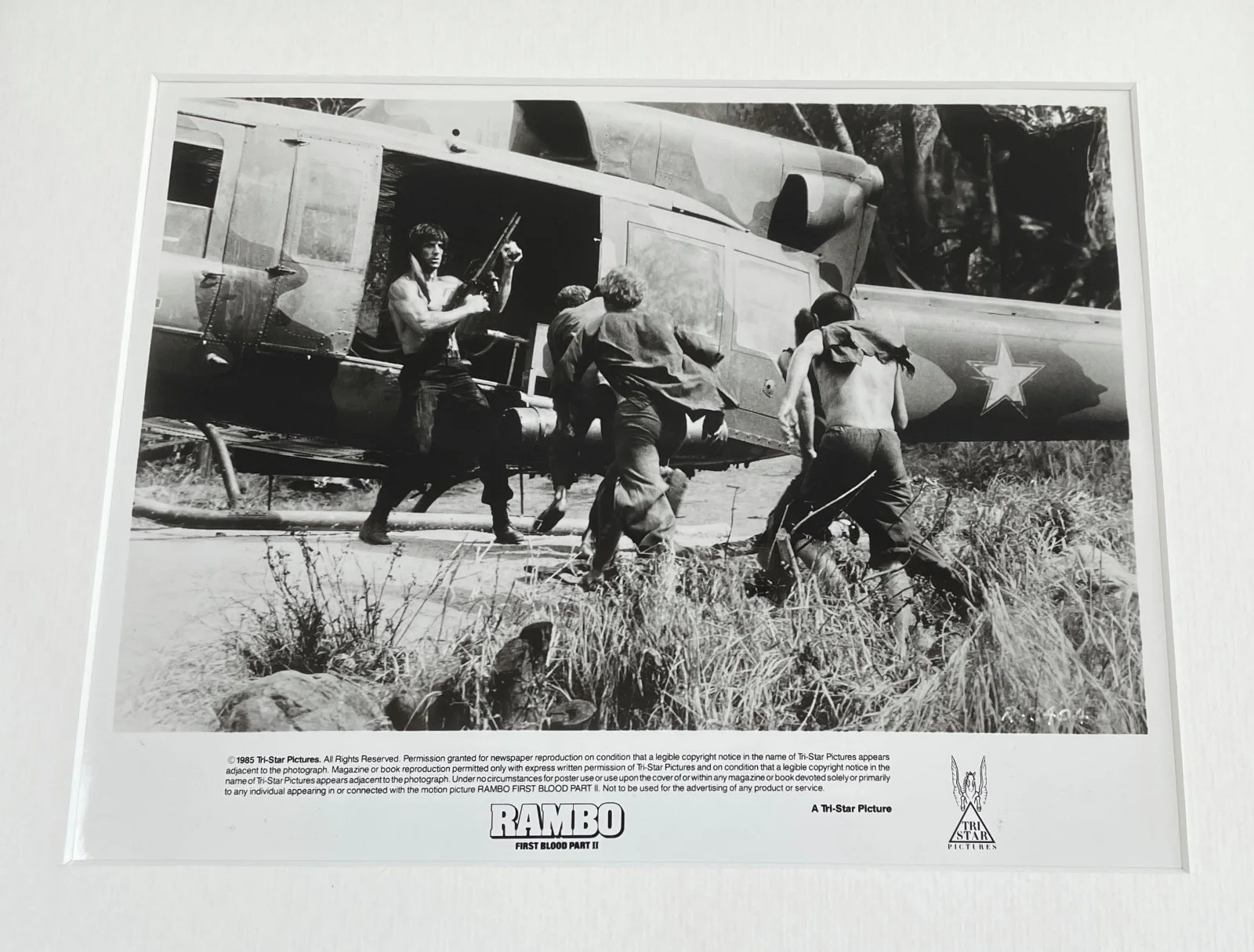 Rambo Photo Original Framed 8X10 Inch B&W Press Publicity Still, image 3