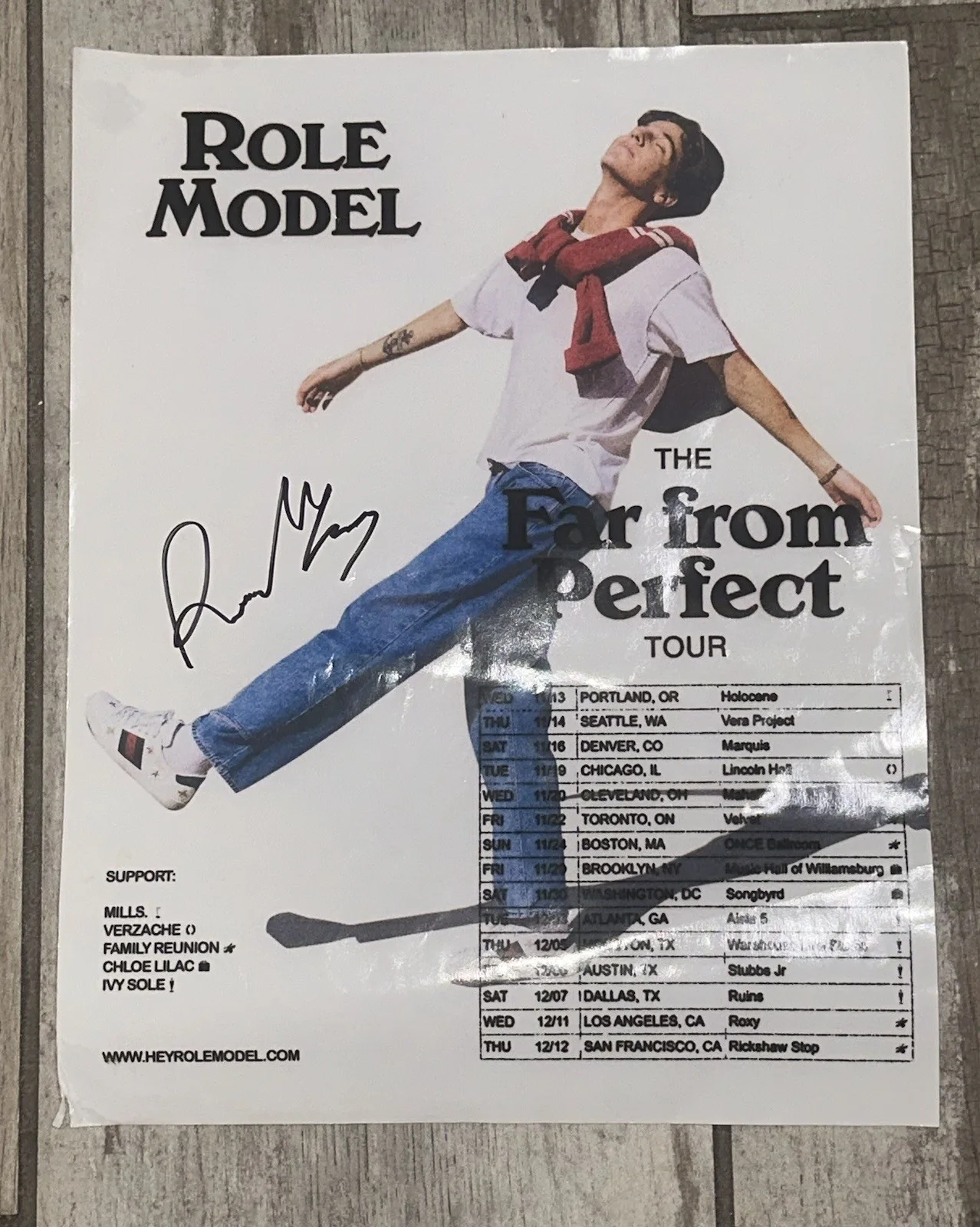 SIGNED Role Model The Far From Perfect Tour 2019 Concert Poster, image 3