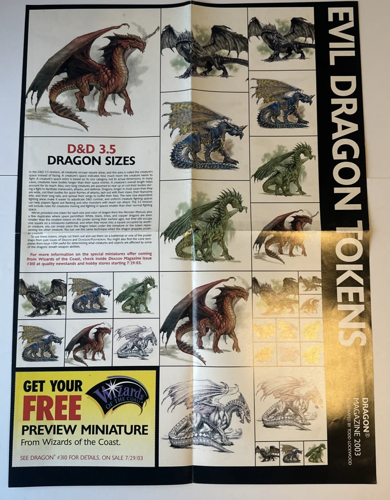 D&D Dragon Magazine 2003 Evil/ Good Dragon Tokens Poster, image 2