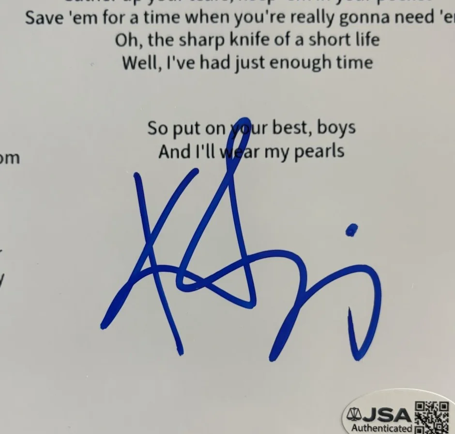 Kimberly Perry Signed Autographed If I Die Young Lyric Sheet The Band Perry JSA, image 3