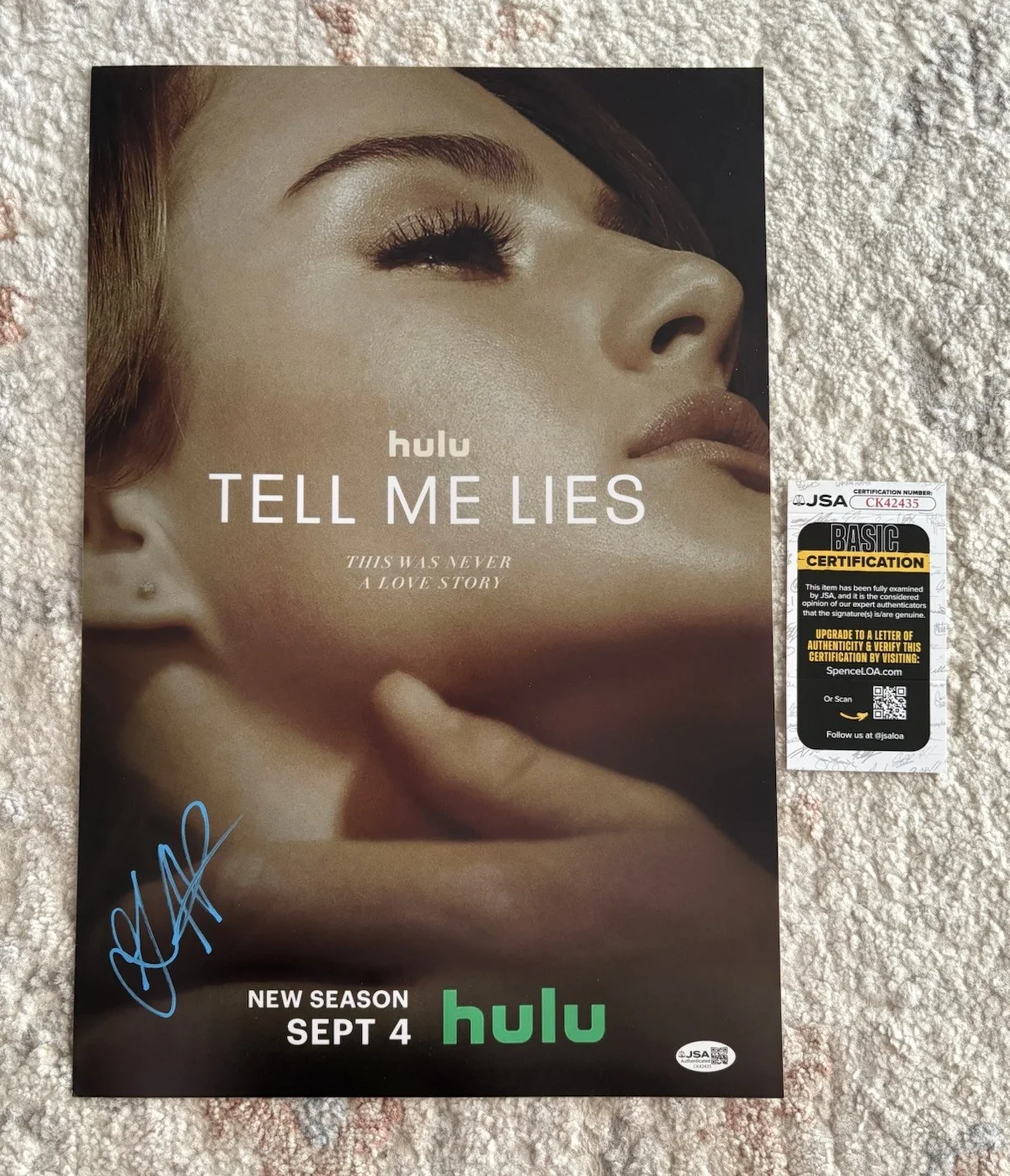 Grace Van Patten — Grace Van Patten Signed Autographed Tell Me Lies 12x18 Photo EXACT PROOF JSA COA