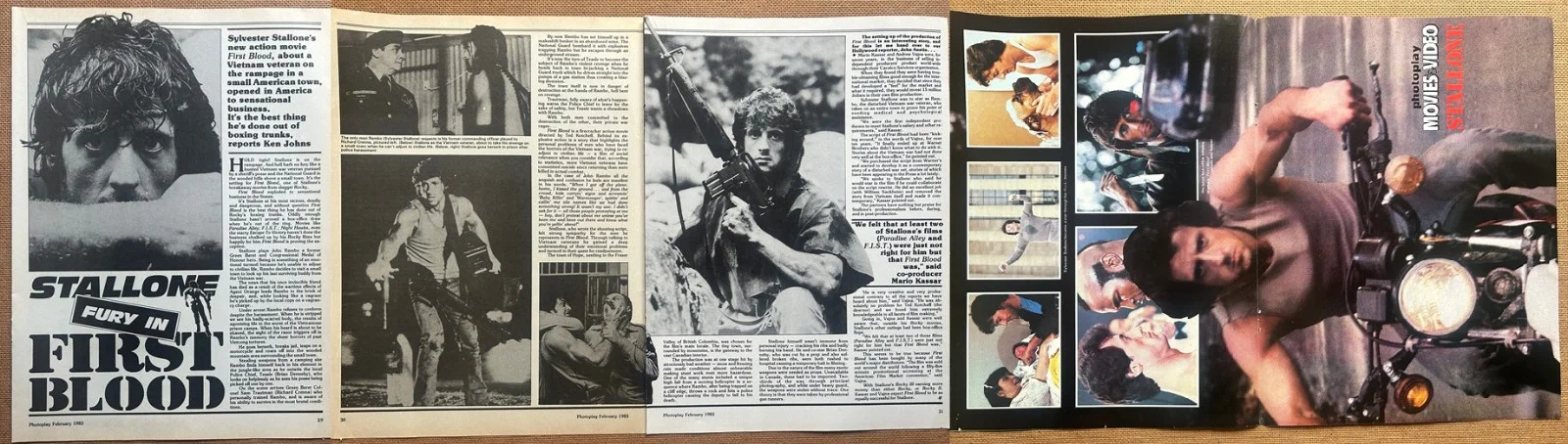SYLVESTER STALLONE - 1983 Magazine centrefold poster, image 2