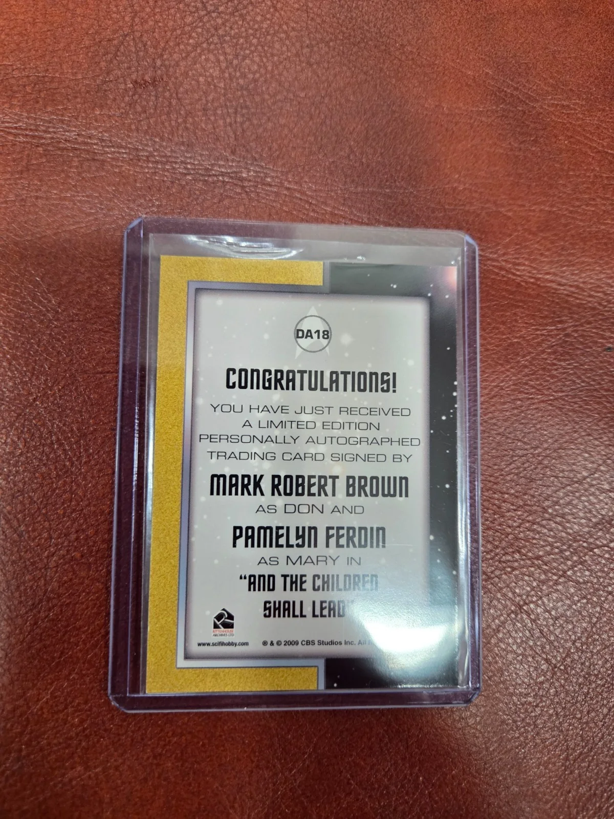 Pamela Ferdin, Mark Robert Brown — dual signed Pamelyn Ferdin and Mark Robert Brown TOS autographed card, image 2