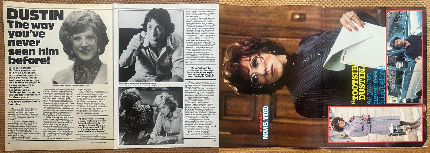 DUSTIN HOFFMAN as TOOTSIE - 1983 Magazine centrefold poster, image 2