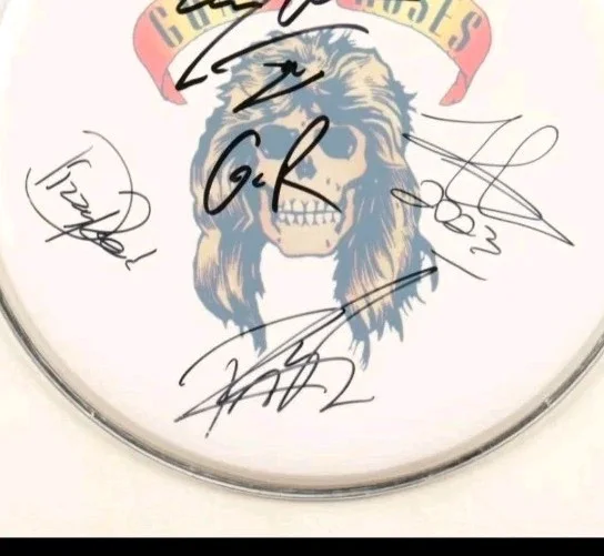 Guns N Roses Signed 12.5" Drum Head 🥁 S. Adler, DJ Ash, Frank, Dizzy Reid JSA, изображение 5