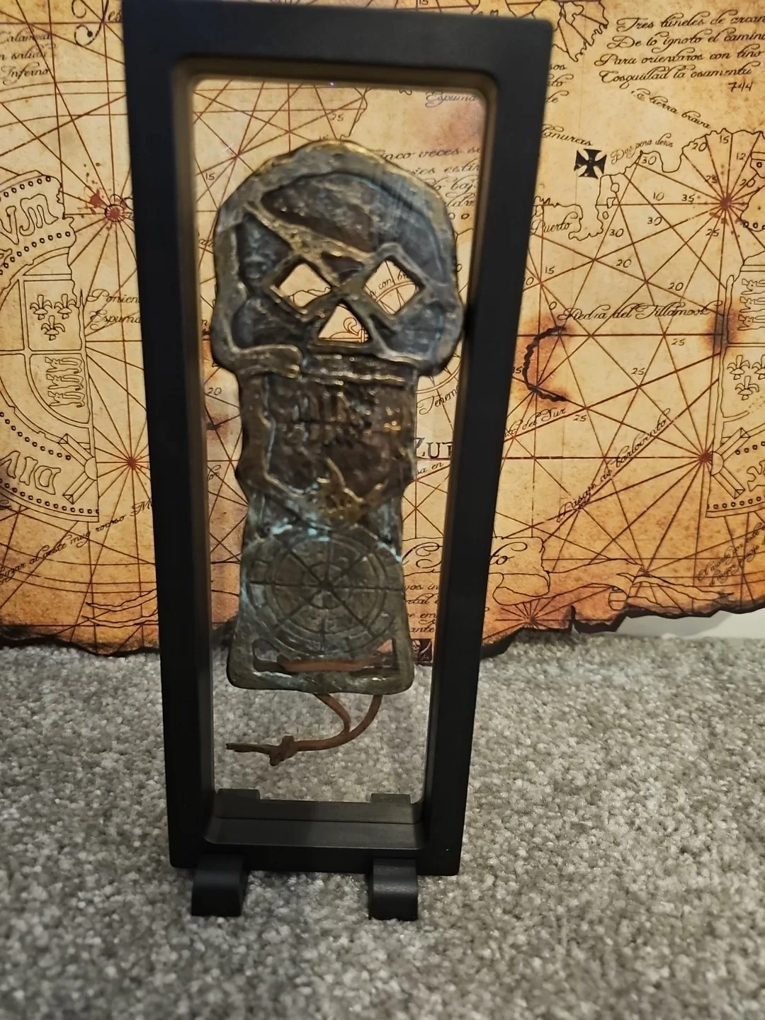 Goonies Inspired Copper Bones Key And Framed Stand, image 4