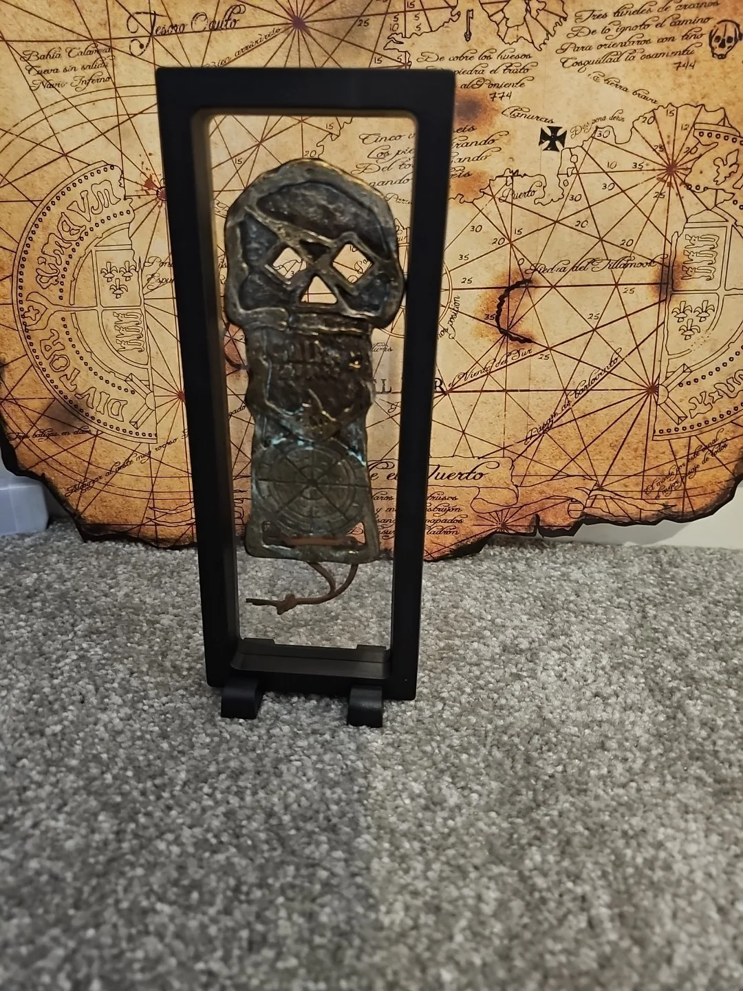 Goonies Inspired Copper Bones Key And Framed Stand, image 5