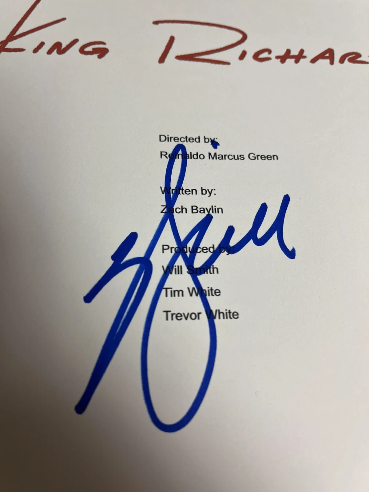 Will Smith — WILL SMITH SIGNED AUTOGRAPHED KING RICHARD FULL MOVIE SCRIPT RARE OSCAR WINNER, image 3