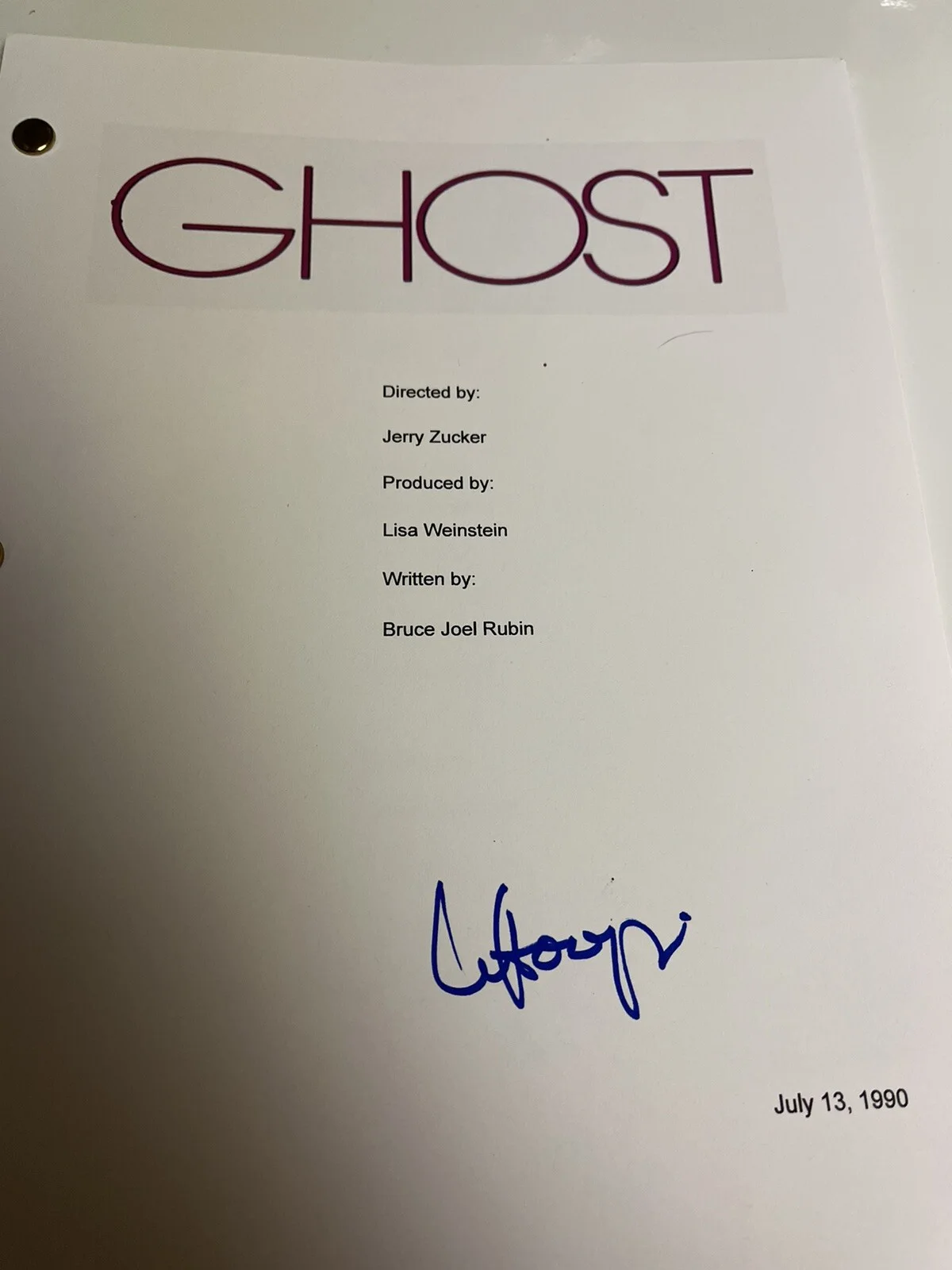 Whoopi Goldberg — WHOOPI GOLDBERG SIGNED AUTOGRAPHED GHOST FULL MOVIE SCRIPT RARE PROOF, image 2