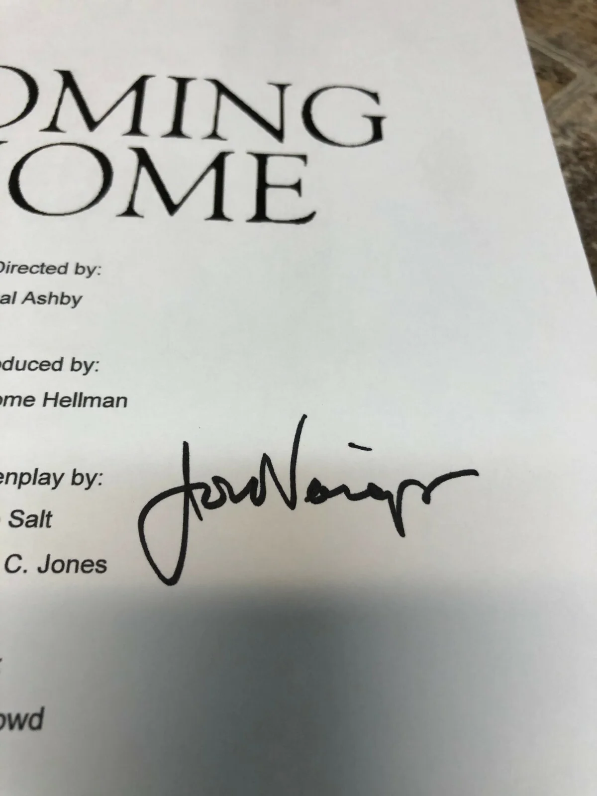 JON VOIGHT — JON VOIGHT COMING HOME SIGNED AUTOGRAPHED FULL MOVIE SCRIPT, image 2