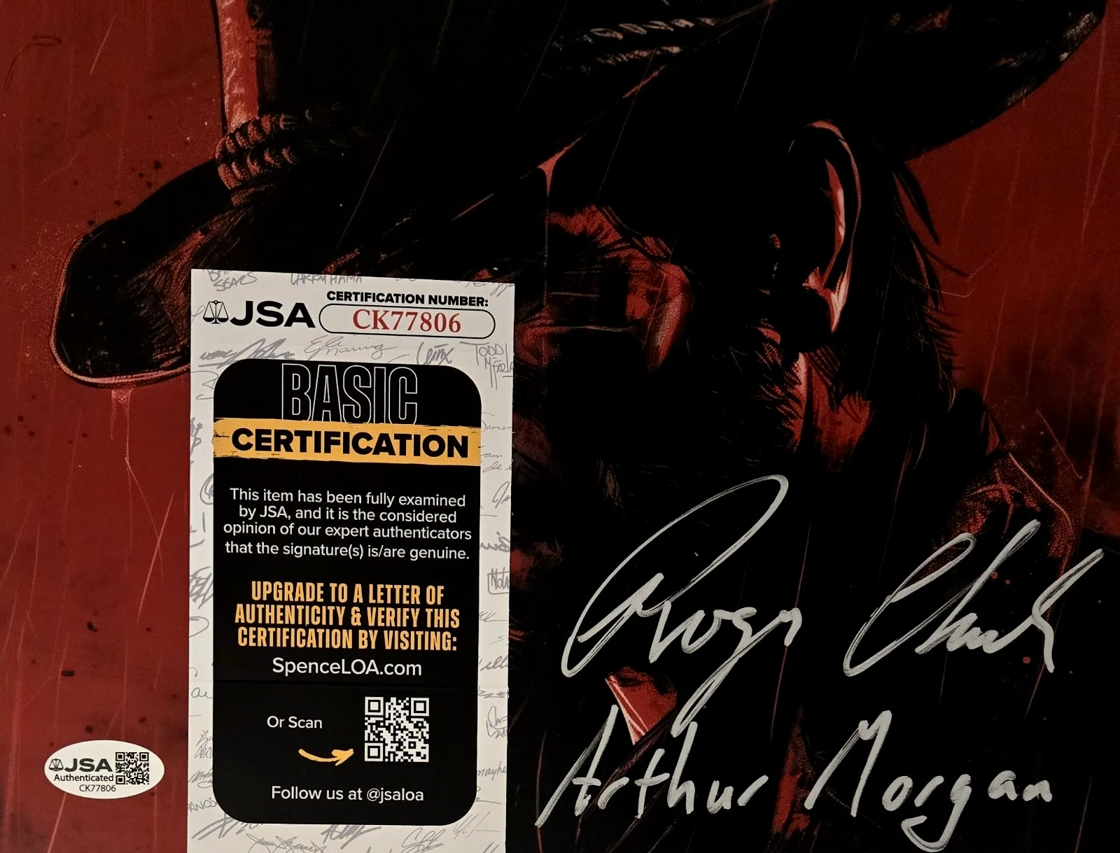 Roger Clark — Arthur Morgan Signed Photo Red Dead Redemption Roger Clark Autograph JSA COA 806, image 2