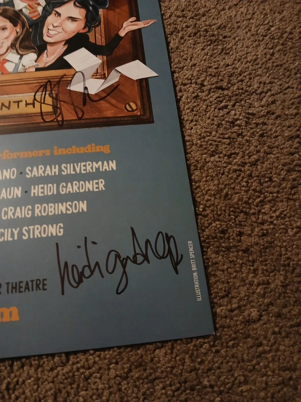 7 Cast Members — All Out Broadway Cast signed 14x22 Windowcard with 7 signatures, image 2