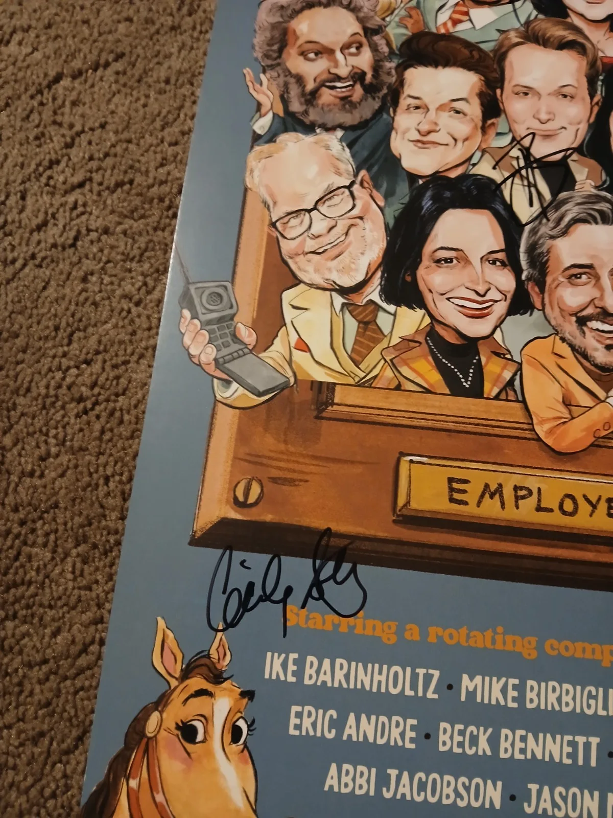 7 Cast Members — All Out Broadway Cast signed 14x22 Windowcard with 7 signatures, image 3