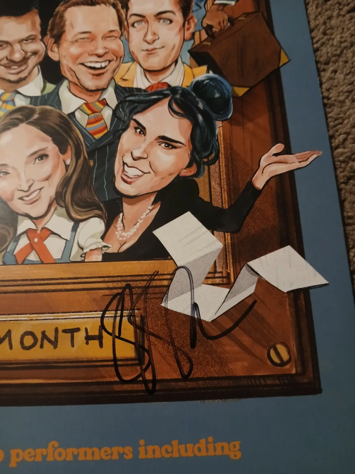 7 Cast Members — All Out Broadway Cast signed 14x22 Windowcard with 7 signatures, image 4