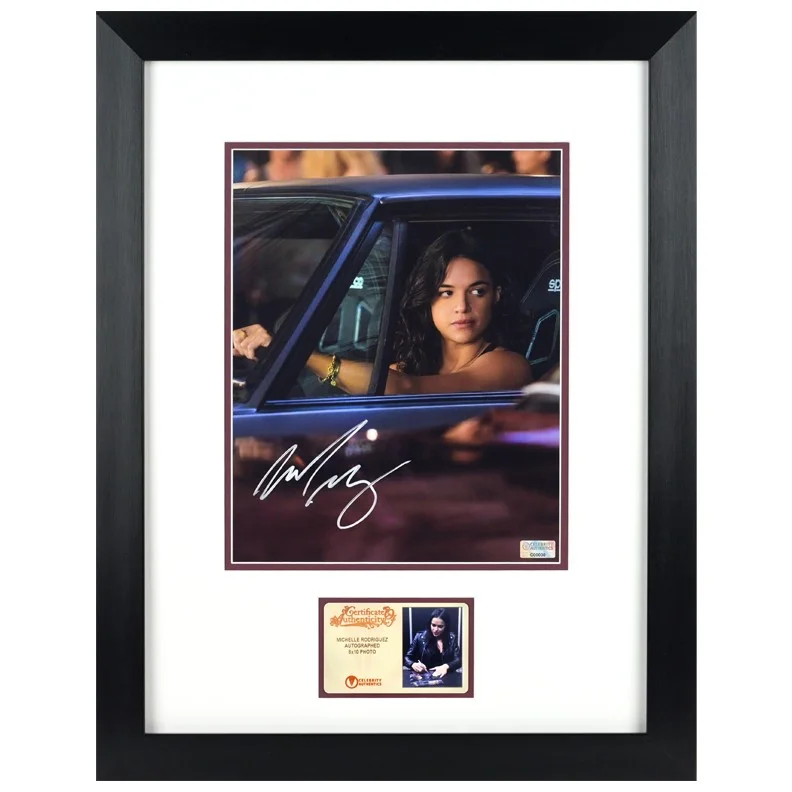 Michelle Rodriguez — Michelle Rodriguez Autographed Fast and Furious Drive By 8x10 Framed Photo