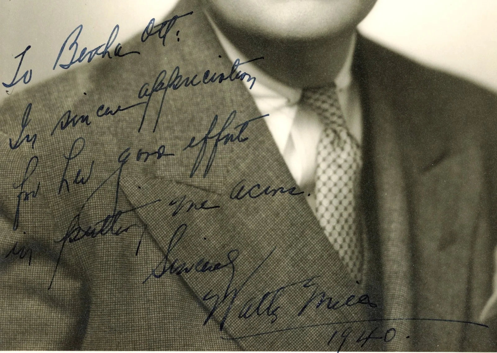 Vintage Walter Mills (??) Signed Photo - Chicago Opera, image 2
