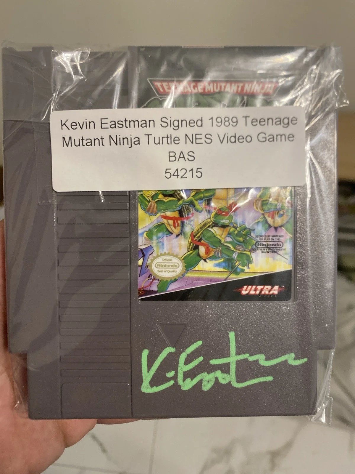 kevin eastman — Kevin Eastman Signed Teenage Mutant Ninja Turtles NES Game Beckett BAS Auto