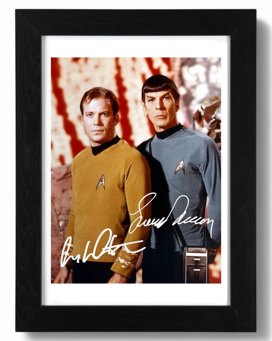 Leonard Nimoy And William Shatner Signed PHOTO Pre Print 6x4/A4/ Framed, изображение 3