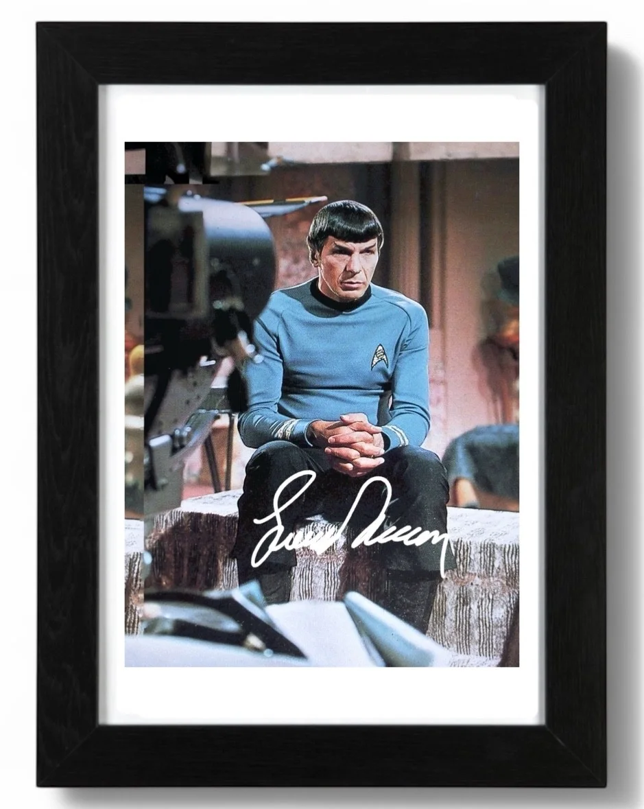 Leonard Nimoy Signed autograph PHOTO Pre Print 6x4/A4/ Framed, image 3