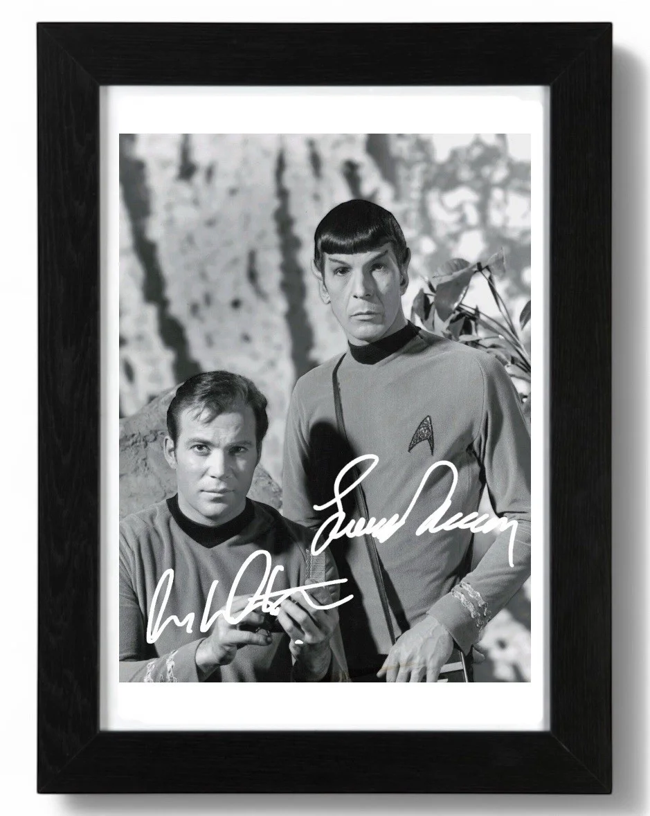 Leonard Nimoy And William Shatner Signed PHOTO Pre Print 6x4/A4/ Framed, image 2