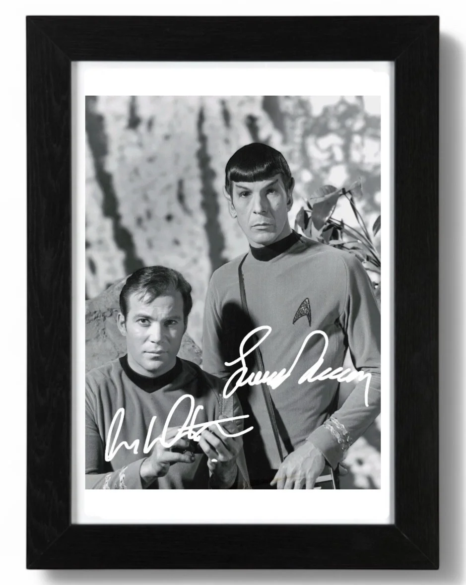 Leonard Nimoy And William Shatner Signed PHOTO Pre Print 6x4/A4/ Framed, image 3