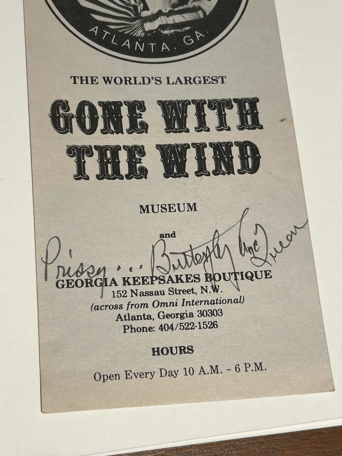 Butterfly McQueen — VINTAGE 3.5 “ X 8.5”SIGNED BUTTERFLY McQEEN AS PRISSY "GONE WITH THE WIND", image 3