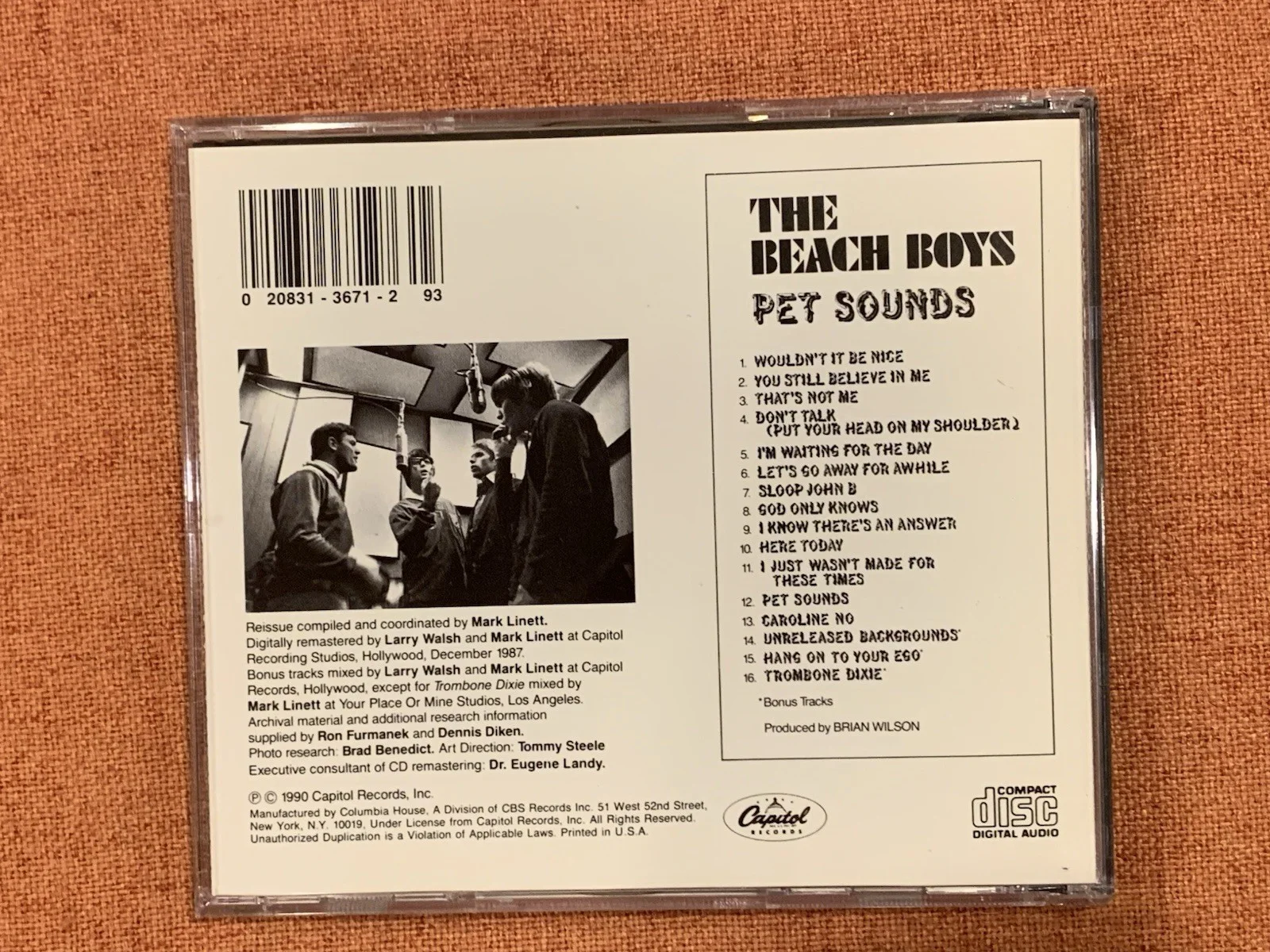 The Beach Boys - Pet Sounds (1990 CD) - Signed by Carl, Brian, Mike, Al & Bruce, изображение 3