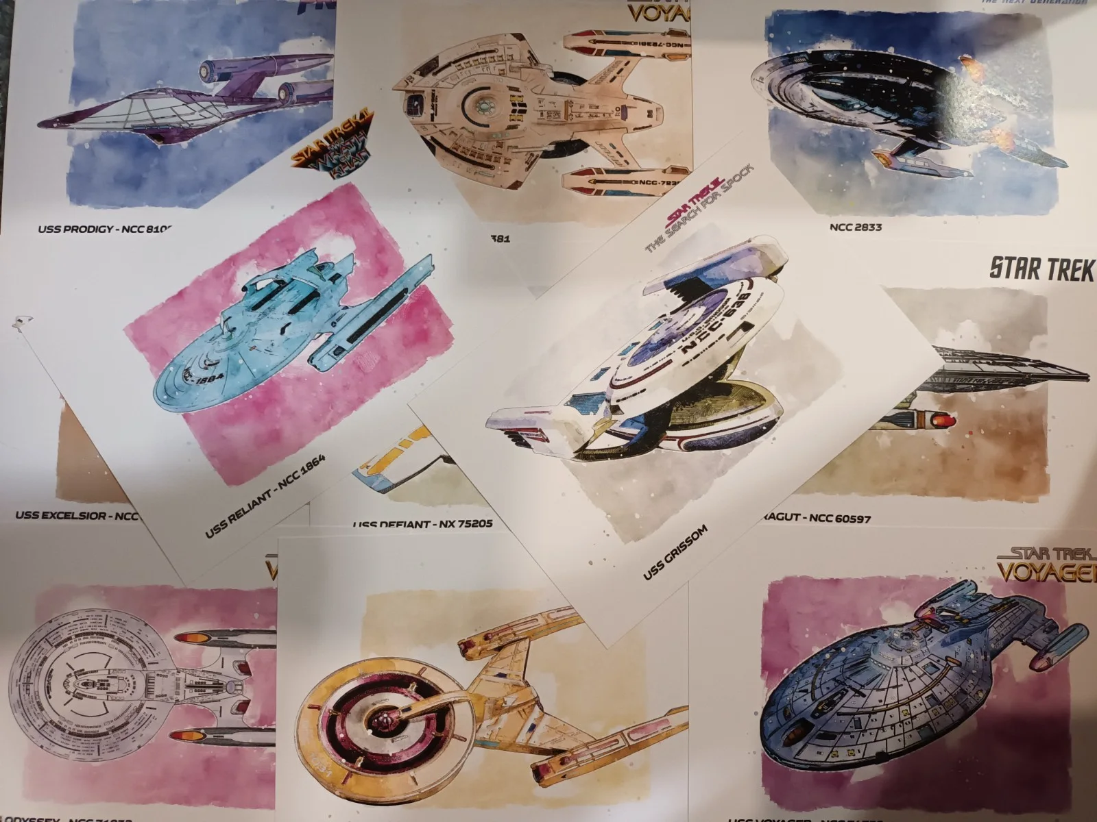 Star Trek Starships. 12 matt finish 8x6ins Art Cards & 3 bookmarks. new., изображение 4