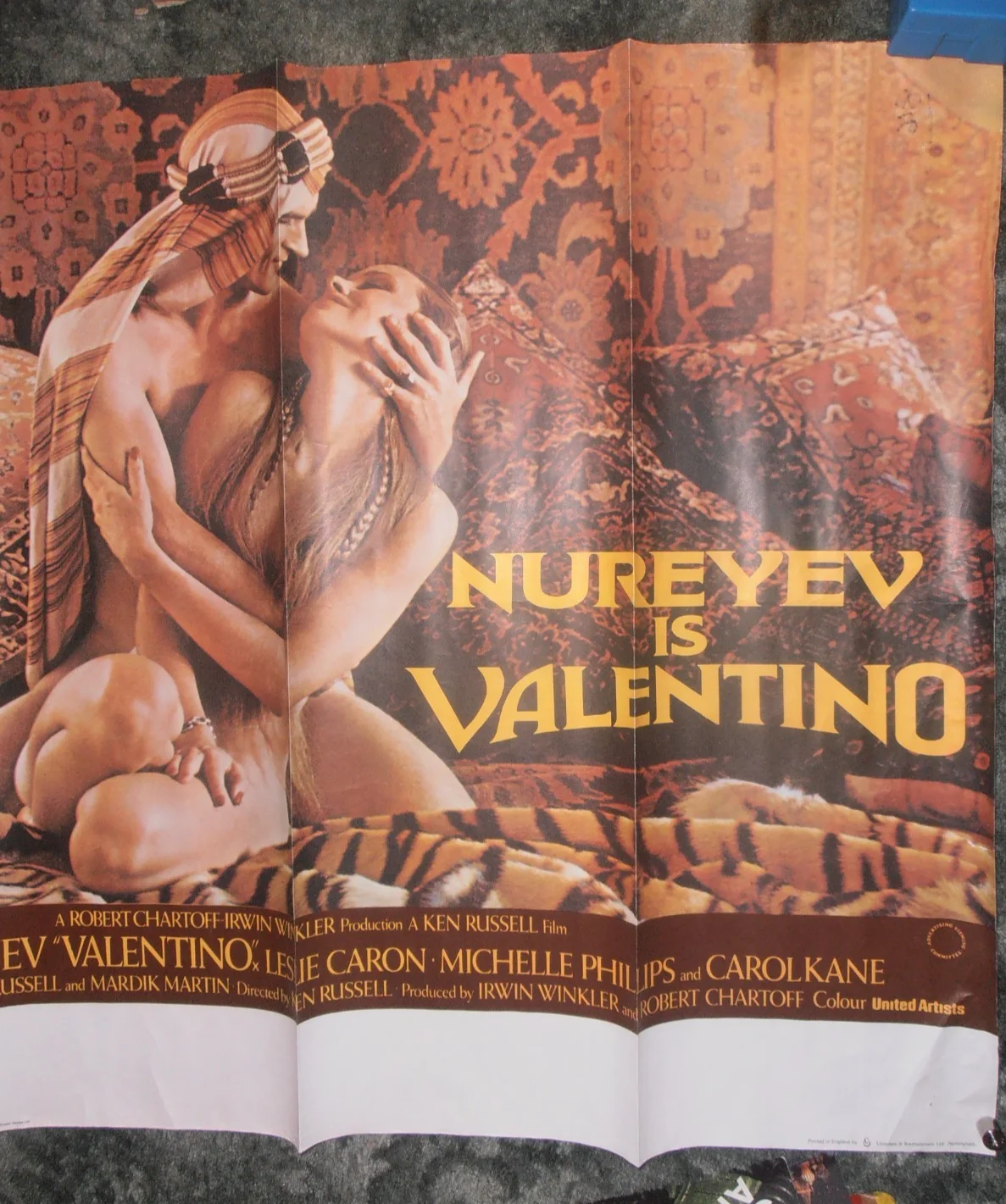 VALENTINO (RUDOLF NUREYEV ) (1977) UK QUAD POSTER GRADED VG ROLLED, image 3