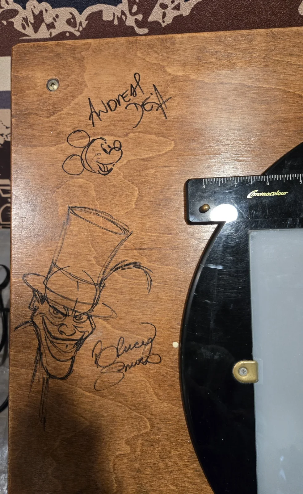 Bruce W. Smith — Animation Table Signed by Andrea Deja Bruce W.Smith Autographed, image 2