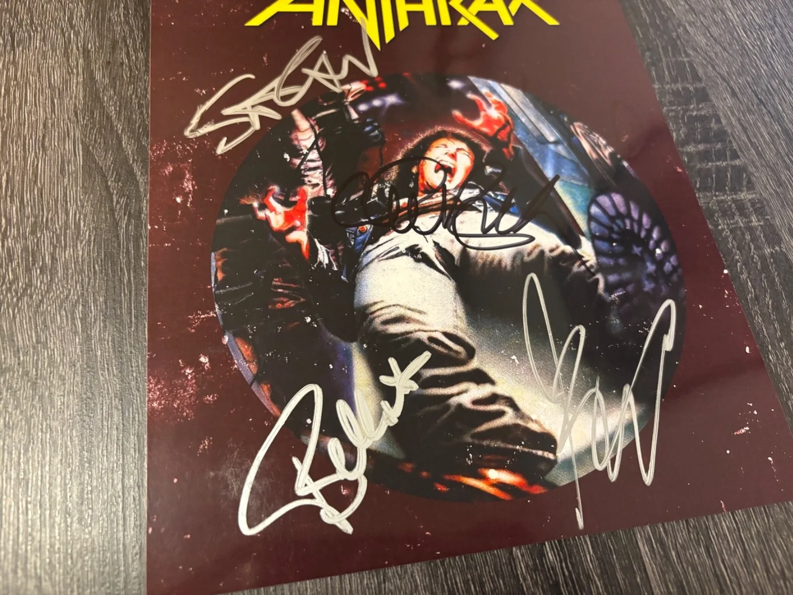 ANTHRAX SIGNED AUTOGRAPHED 8X10 PHOTO RARE X4 SCOTT IAN JOEY FRANK CHARLIE, image 2