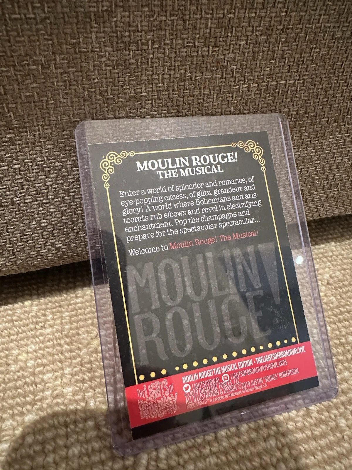 Aaron Tveit Signed Moulin Rouge Lights Of Broadway Trading Card, image 2