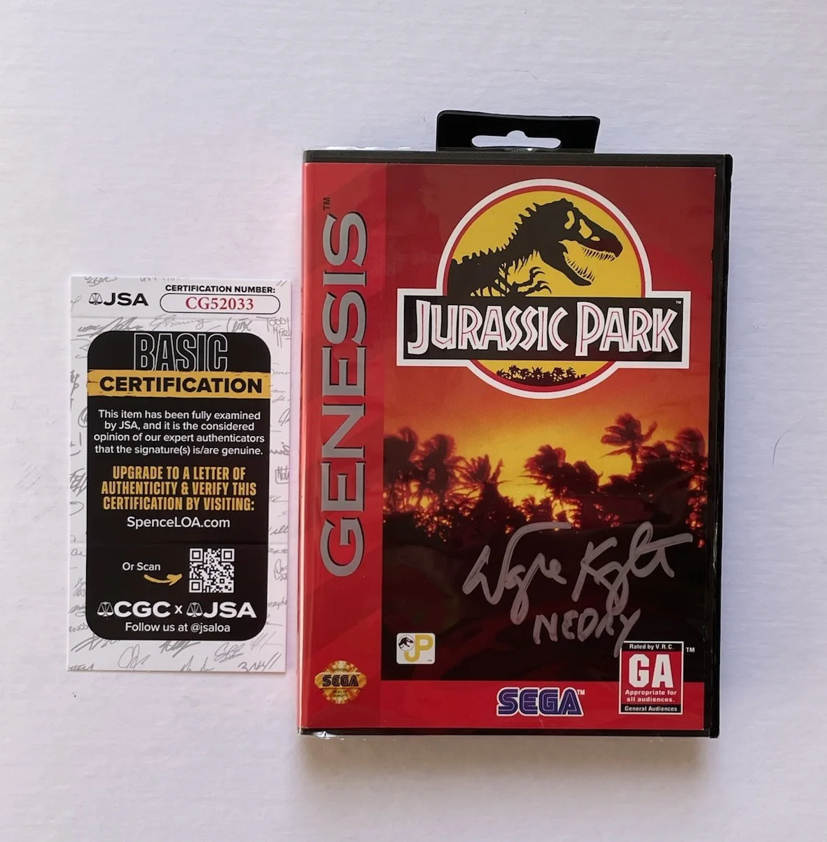 Wayne Knight — Wayne Knight Signed Sega Genesis Jurassic Park Video Game, Autograph, Nedry, JSA