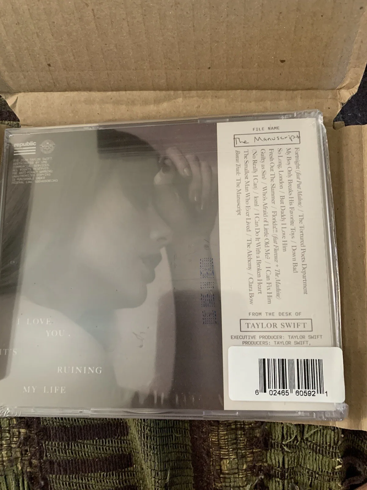 Taylor Swift The Tortured Poets Department CD With Hand Signed Heart RARE, изображение 2