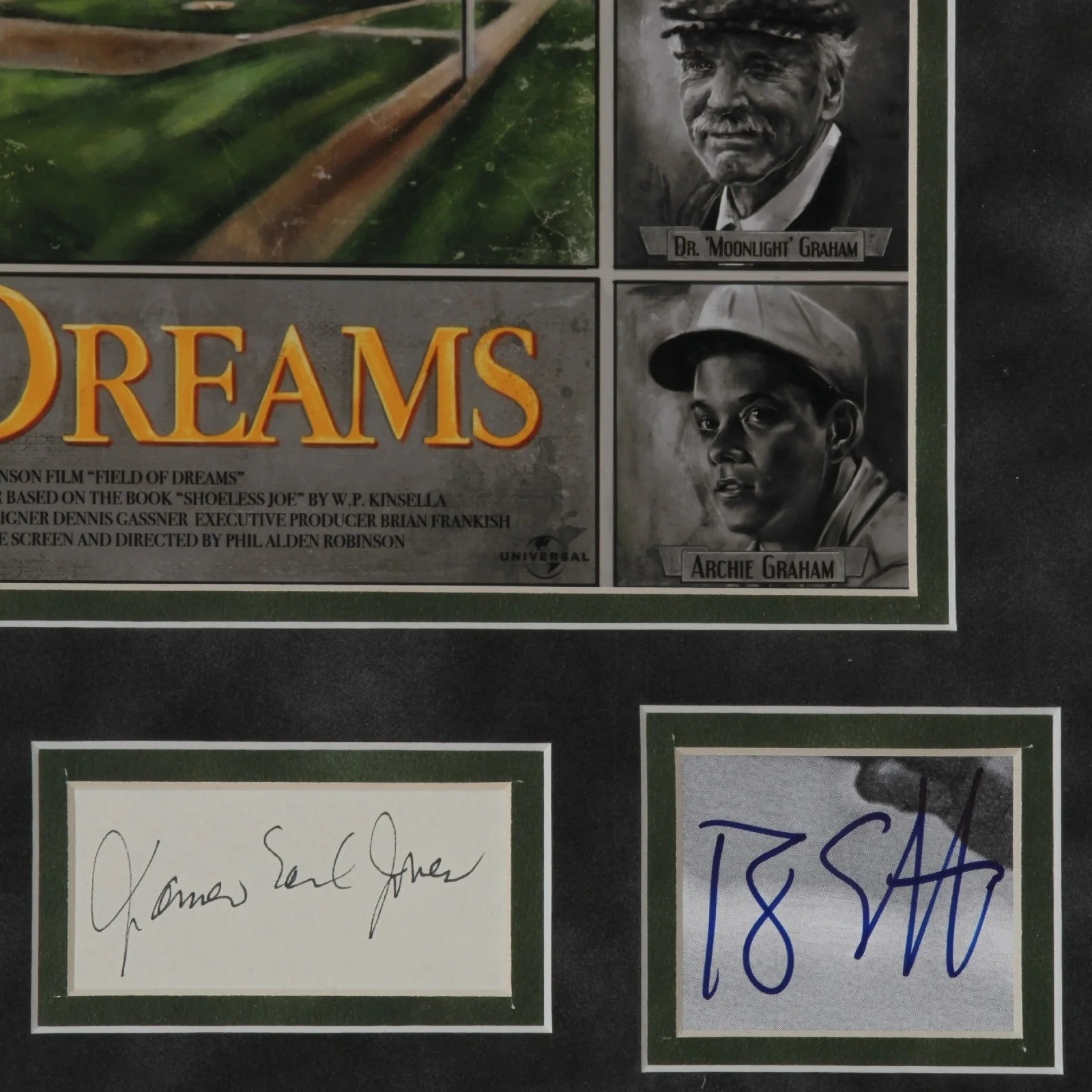 Kevin Costner, Ray Liotta, James Earl Jones, Burt Lancaster — Framed Field of Dream Autographs and Poster Costner, Jones, Lancaster, Liotta, изображение 3