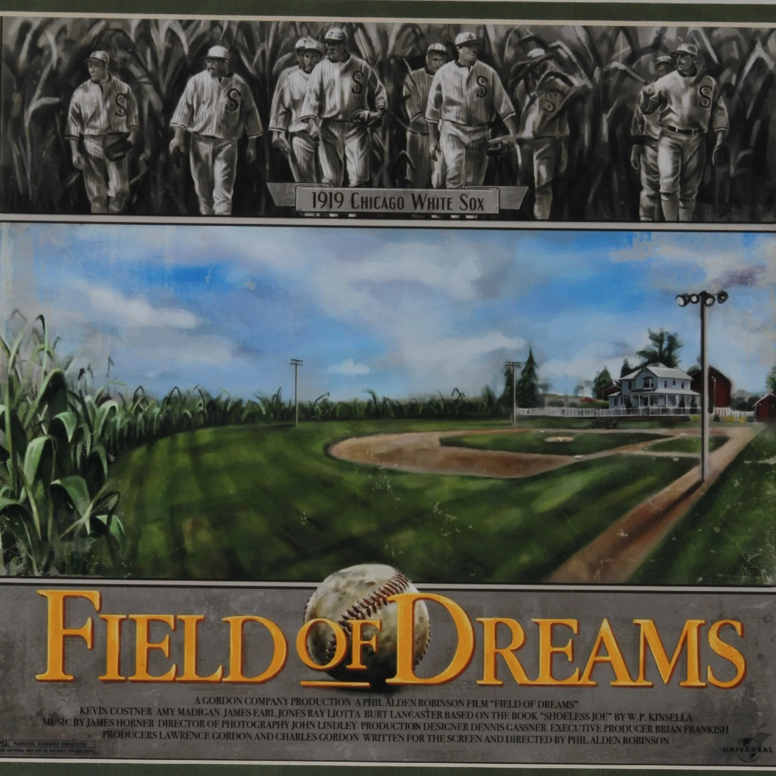 Kevin Costner, Ray Liotta, James Earl Jones, Burt Lancaster — Framed Field of Dream Autographs and Poster Costner, Jones, Lancaster, Liotta, изображение 4