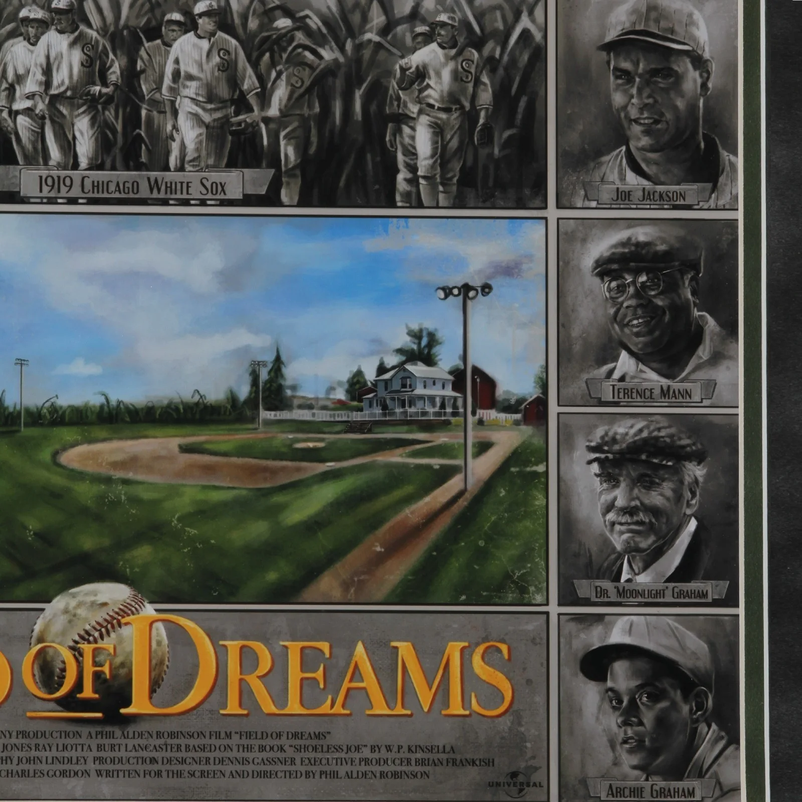 Kevin Costner, Ray Liotta, James Earl Jones, Burt Lancaster — Framed Field of Dream Autographs and Poster Costner, Jones, Lancaster, Liotta, изображение 5
