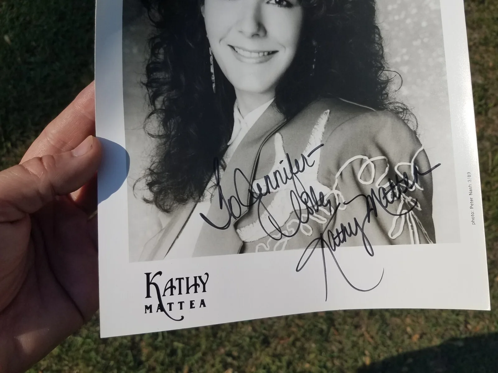 1989 Kathy Mattea Original Autograph B &W 8X10 Promo Photo, изображение 2