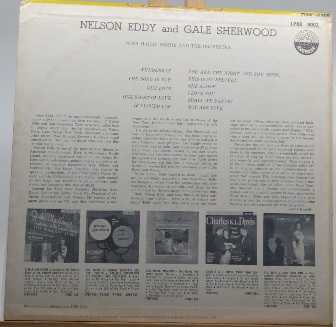 NELSON EDDY and GALE SHERWOOD LP ALBUM, изображение 2