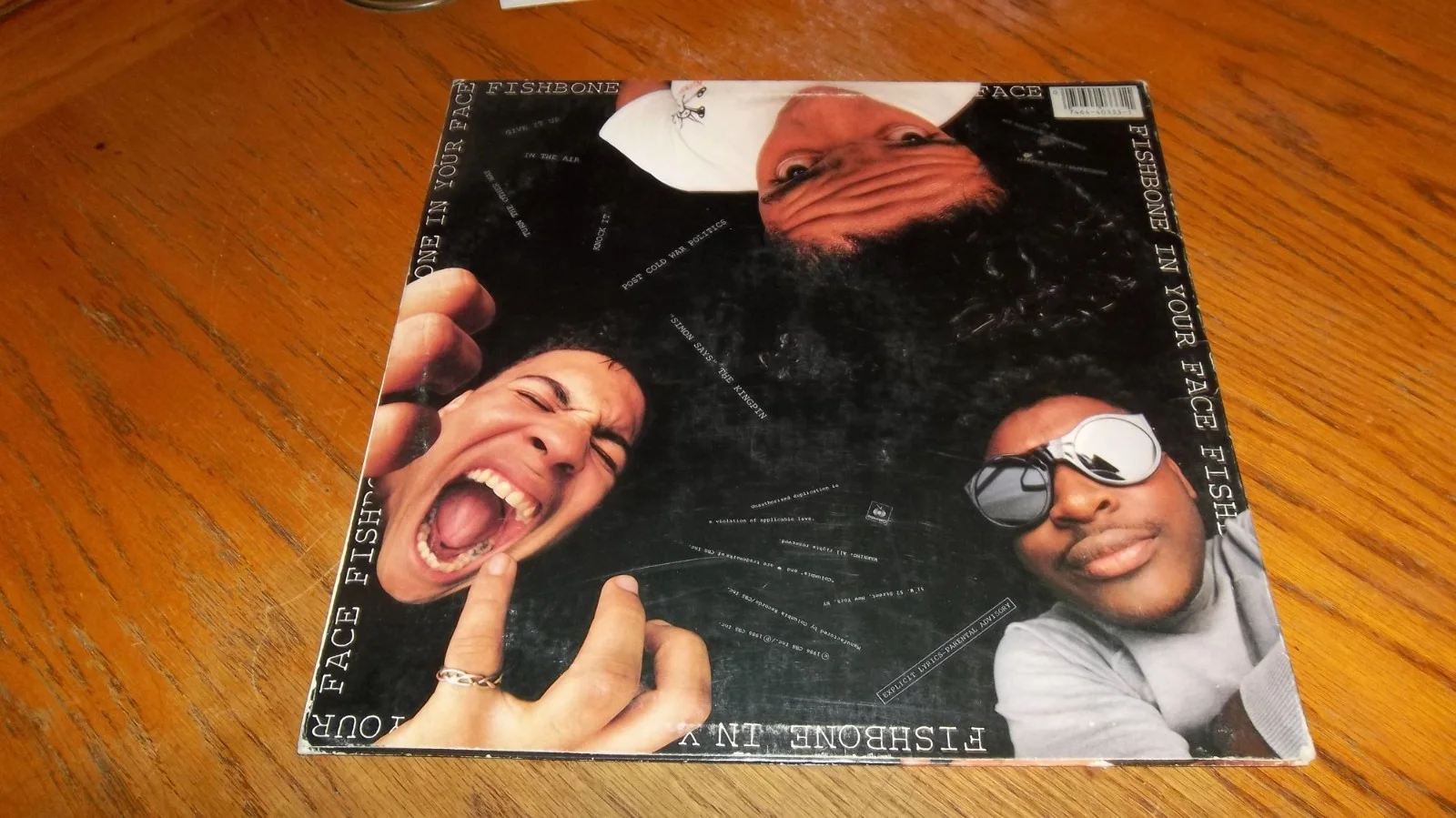 FISHBONE SIGNED IN YOUR FACE VINYL LP RECORD ANGELO MOORE JSA COA Columbia, image 5