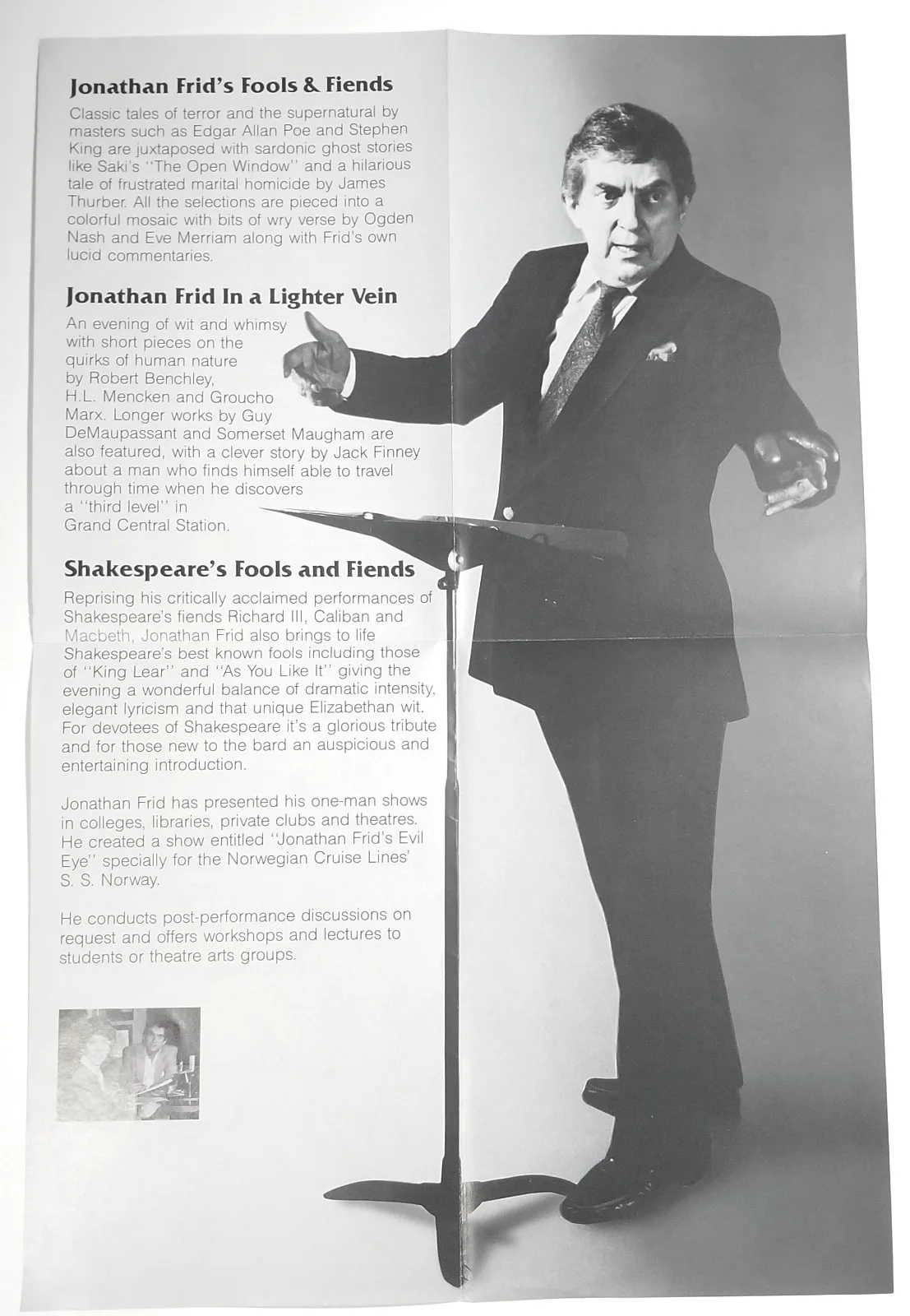 Jonathan Frid — Jonathan Frid SIGNED One-Man Theater Show Program JSA COA Vampire Dark Shadows, image 4
